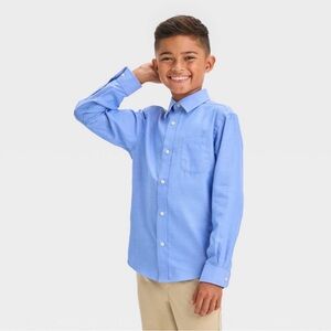 Cat & Jack Light Blue Collared Button-Down Shirt Boys YXL
